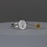 Anel de Prata 925 Medalha de São Bento - Joias Prata Viva