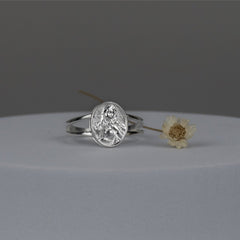 Anel de Prata 925 Sagrado Coração de Jesus - Joias Prata Viva