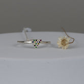 Anel de Prata 925 Triângulo com Zircônias - Joias Prata Viva