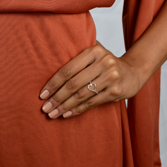 Anel de Prata 925 Coração Vazado Vertical