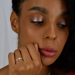 Anel de Prata 925 Flor Zircônias