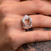 Anel Ferradura de Prata 925 - Joias Prata Viva