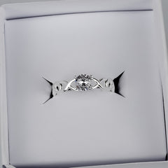 Anel Solitário de Prata 925 Infinito Trançado