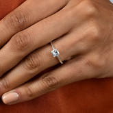 Anel Solitário de Prata 925 com Zircônia