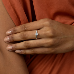 Anel Solitário de Prata 925 Zircônia Clássico