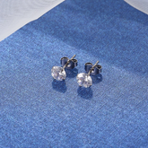 Brinco de Titânio Natural Antialérgico com Zircônia (par)