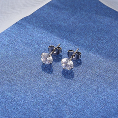 Trio de Brincos de Titânio Natural Antialérgico com Zircônia (Kit 3 pares)