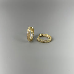 Click Cravejado - Brincos Banho de Ouro 18K