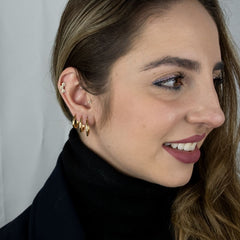 Articulado Oval (Trio) - Brincos Banho de Ouro 18K