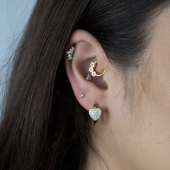 Coração Articulado (Trio) - Brincos Banho de Ouro 18K