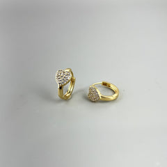 Coração Articulado - Brincos Banho de Ouro 18K