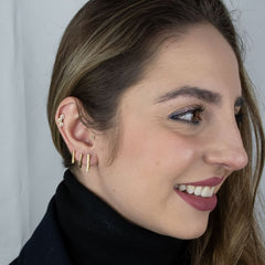 Triângulo Articulado (Trio) - Brincos Banho de Ouro 18K