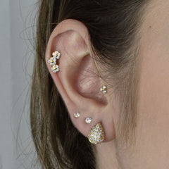 Gota Micro Zirconias - Brincos Banho de Ouro 18K