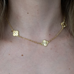 Gargantilha Banhado a Ouro Trevos