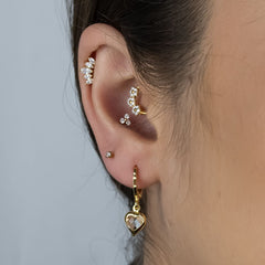 Coração - Brincos Banho de Ouro 18K