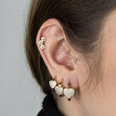 Coração Articulado (Trio) - Brincos Banho de Ouro 18K