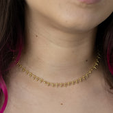 Choker Banhado a Ouro Bolinhas Lisas