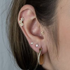 Articulado Cravejado - Brincos Banho de Ouro 18K