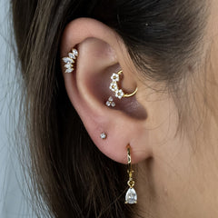 Gota Cristal - Brincos Banho de Ouro 18K