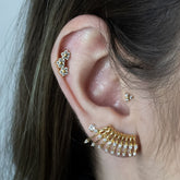 Ear Cuff Cravejado - Brincos Banho de Ouro 18K