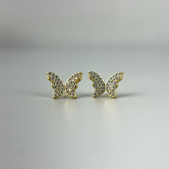 Borboleta Grande - Brincos Banho de Ouro 18K