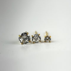 Trio de Brincos de Titânio Dourado Antialérgico com Zircônia (Kit 3 pares)