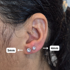 Trio de Brincos de Titânio Natural Antialérgico com Zircônia (Kit 3 pares)