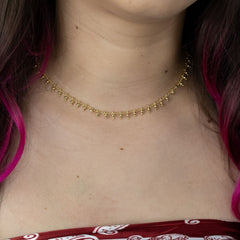 Choker Banhado a Ouro Bolinhas Lisas