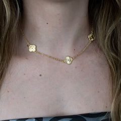 Gargantilha Banhado a Ouro Trevos