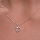 Corrente de Prata 925 com Pingente Coração Texturizado - Joias Prata Viva