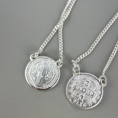 Escapulário Medalha de São Bento Prata 925