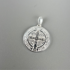 Pingente de Prata 925 Medalha de São Bento