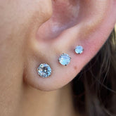 Trio de Brincos de Titânio Natural Antialérgico com Zircônia (Kit 3 pares)