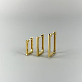 Retangular Articulado (Trio) - Brincos Banho de Ouro 18K