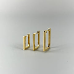 Retangular Articulado (Trio) - Brincos Banho de Ouro 18K