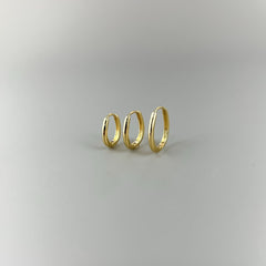 Articulado Oval (Trio) - Brincos Banho de Ouro 18K