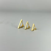 Triângulo Articulado (Trio) - Brincos Banho de Ouro 18K