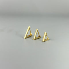 Triângulo Articulado (Trio) - Brincos Banho de Ouro 18K