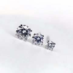 Trio de Brincos de Titânio Natural Antialérgico com Zircônia (Kit 3 pares)