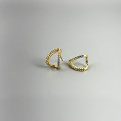 Cravejado - Brincos Banho de Ouro 18K