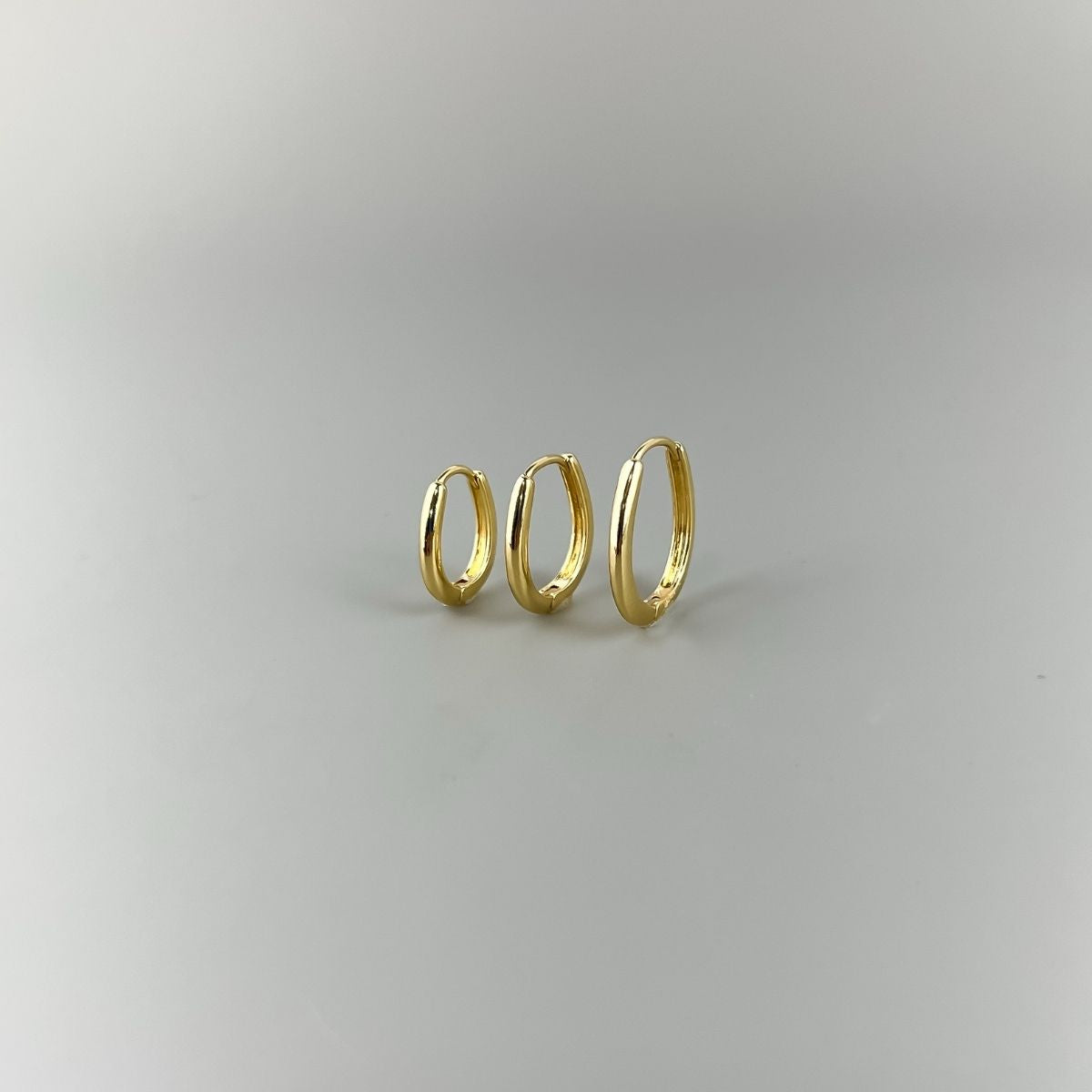 Articulado Oval (Trio) - Brincos Banho de Ouro 18K