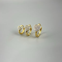 Coração Articulado (Trio) - Brincos Banho de Ouro 18K